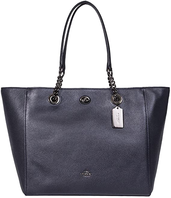 Coach Turnlock Ladies Large Pebbled Leather Tote Handbag - Rudimental ...