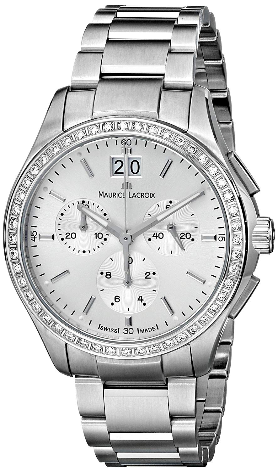 Maurice Lacroix Miros Diamond Studded Chronograph Unisex Watch ...